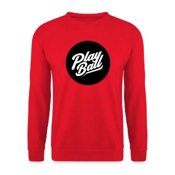 Play Ball Vintage-Skript - Unisex Pullover - Rot - Vorne - Alina (178cm) & Michal (187cm)
