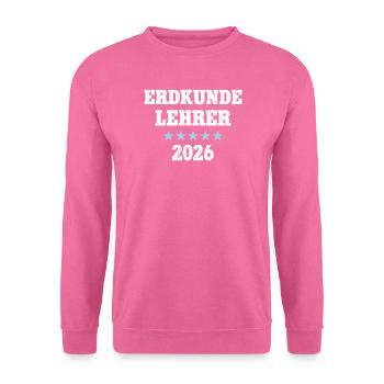 Professeur de géographie 2026 Études professionnelles Formation des enseignants Géo - Sweat-shirt Unisexe - rose - Devant