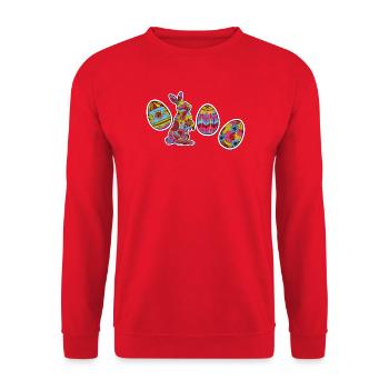 Joyeuses Pâques - Sweat-shirt Unisexe - rouge - Devant - Alina (178cm) & Michal (187cm)
