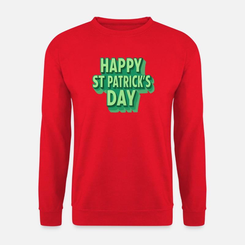 Joyeux Saint-Patrick Vert Pop Art - Sweat-shirt Unisexe - rouge