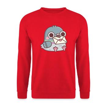 Cute Pigeon With Love Letter - Unisex Sweatshirt - red - Front - Alina (178cm) & Michal (187cm)