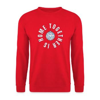 Home Is Where We Are Together - Disco Ball - Unisex Pullover - Rot - Vorne - Alina (178cm) & Michal (187cm)