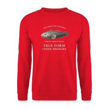 Blobfish : Vraie forme sous pression – Psychrolutes - Sweat-shirt Unisexe - rouge - Devant - Alina (178cm) & Michal (187cm)