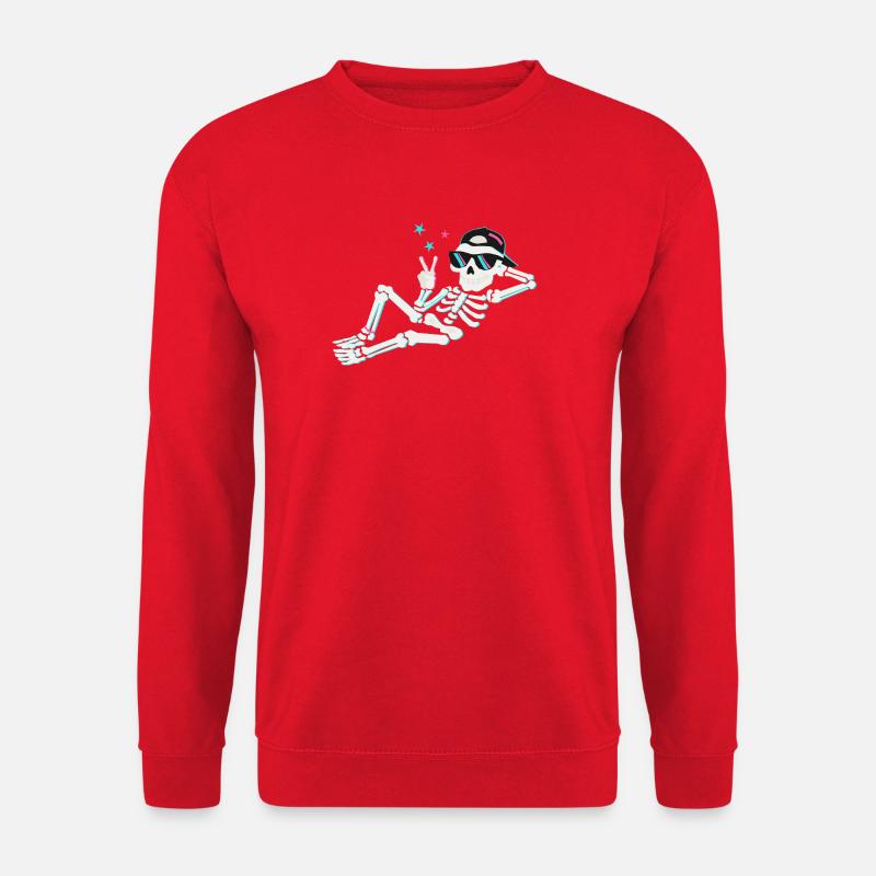 Skeleton neon peace – retro energy - Unisex Sweatshirt - red