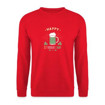 Verre Saint Patrick Festif - Sweat-shirt Unisexe - rouge - Devant - Alina (178cm) & Michal (187cm)