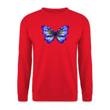 Luminous Gentian Butterfly - Unisex Sweatshirt - red - Front - Alina (178cm) & Michal (187cm)