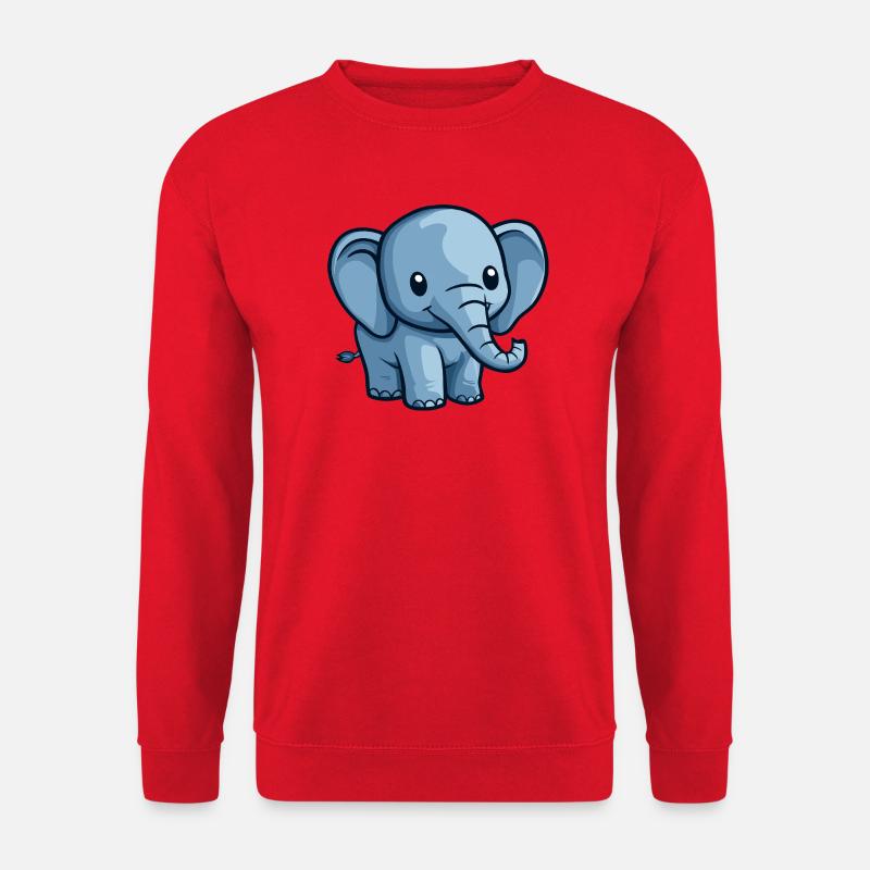 Blauer Cartoonelefant Motiv - Unisex Pullover - Rot