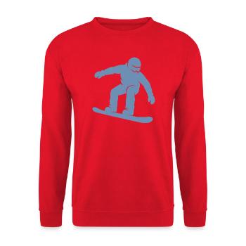 Minimalist Snowboard Silhouette Winter Sports - Unisex Sweatshirt - red - Front - Alina (178cm) & Michal (187cm)