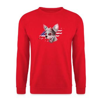Chihuahua Chihuahueño American - Unisex Sweatshirt - red - Front - Alina (178cm) & Michal (187cm)