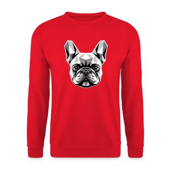 Motif du chien bouledogue français Grand Danois français - Sweat-shirt Unisexe - rouge - Devant - Alina (178cm) & Michal (187cm)