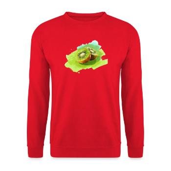 Kiwi Watercolor Splash - Unisex Sweatshirt - red - Front - Alina (178cm) & Michal (187cm)