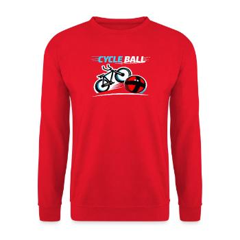 Radball, Cycleball, Hallenradsport - Unisex Pullover - Rot - Vorne - Alina (178cm) & Michal (187cm)