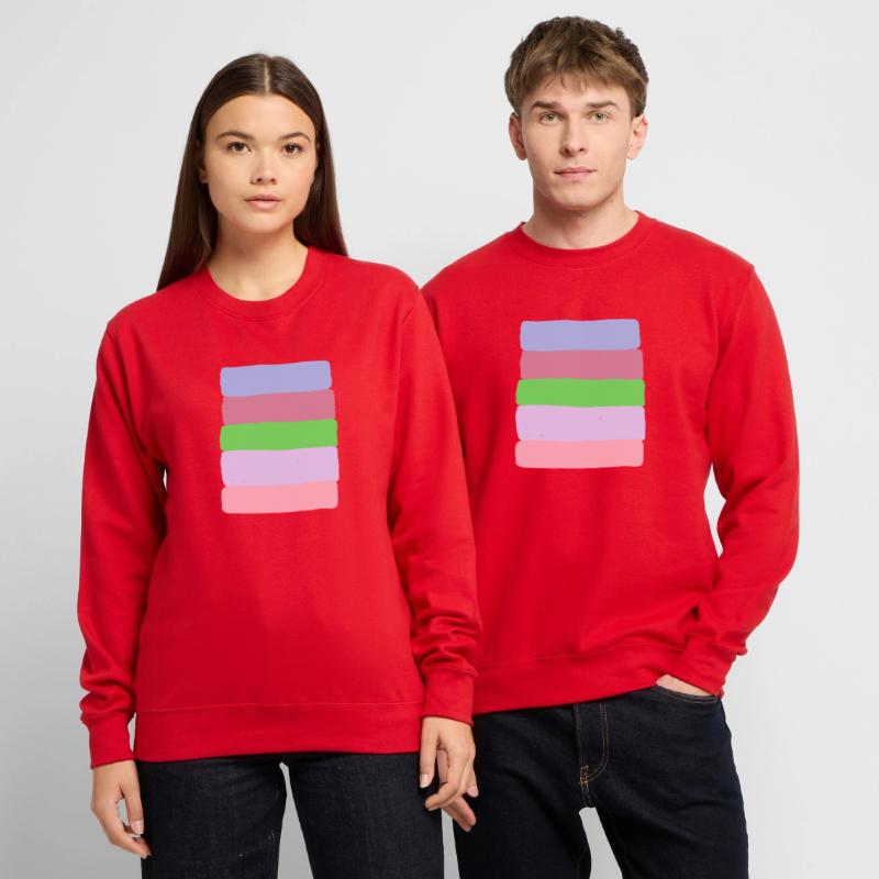 Pastellstreifen-Stack Unisex Pullover