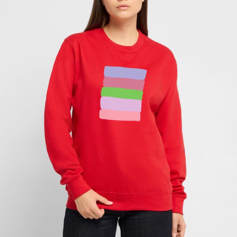Pastellstreifen-Stack Unisex Pullover