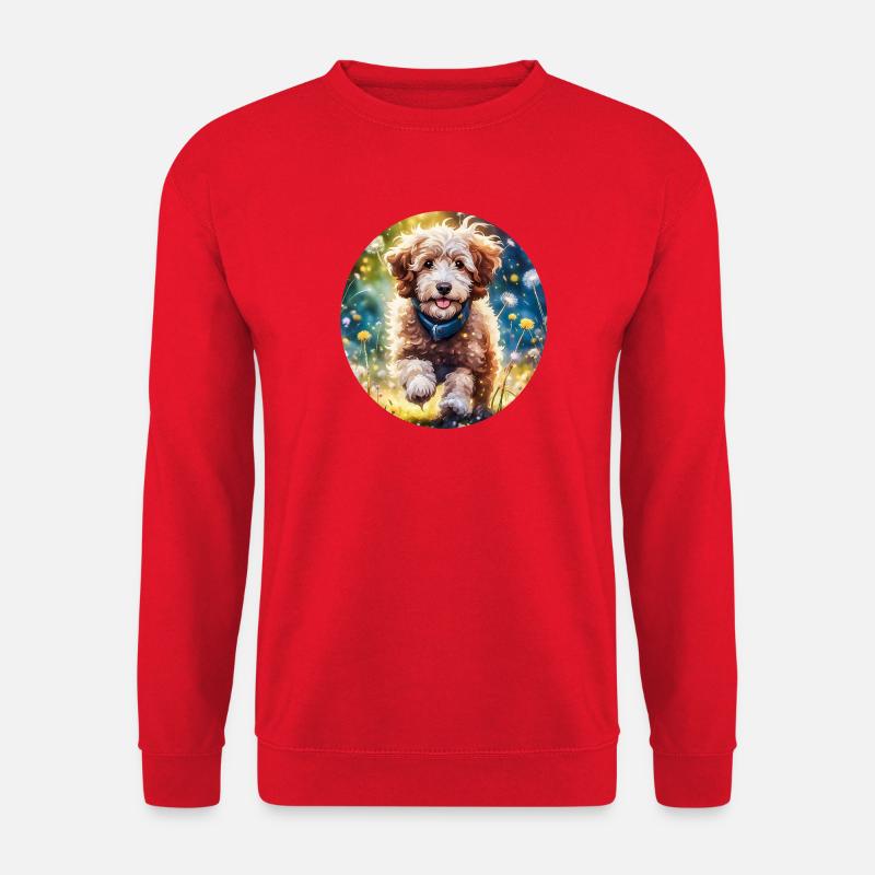 Aussiedoodle im Sonnenschein - Unisex Pullover - Rot