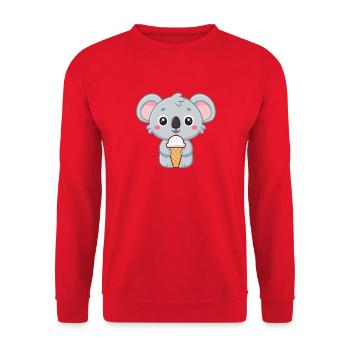 Koala Gourmand Crème Glacée - Unisex Sweatshirt - red - Front - Alina (178cm) & Michal (187cm)