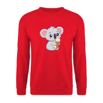 Koala gourmand à la glace - Unisex Sweatshirt - red - Front - Alina (178cm) & Michal (187cm)