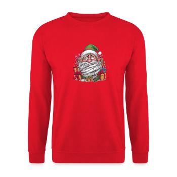 Verknoteter Weihnachtsmann - Unisex Pullover - Rot - Vorne - Alina (178cm) & Michal (187cm)