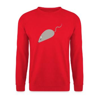 Croquis minimaliste de la souris grise - Sweat-shirt Unisexe - rouge - Devant - Alina (178cm) & Michal (187cm)