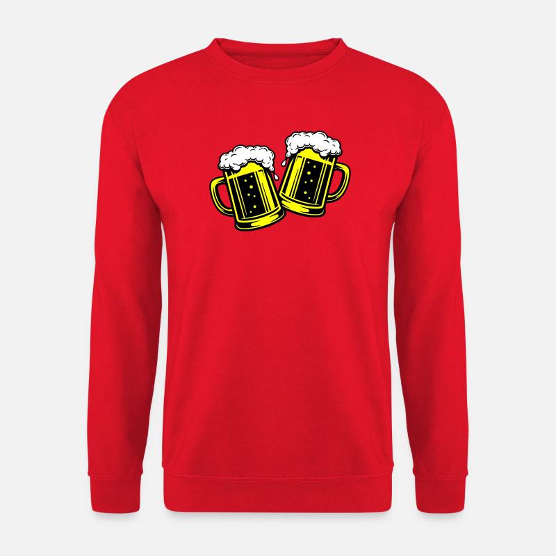 Bierglas Bier Anstossen - Unisex Pullover - Rot