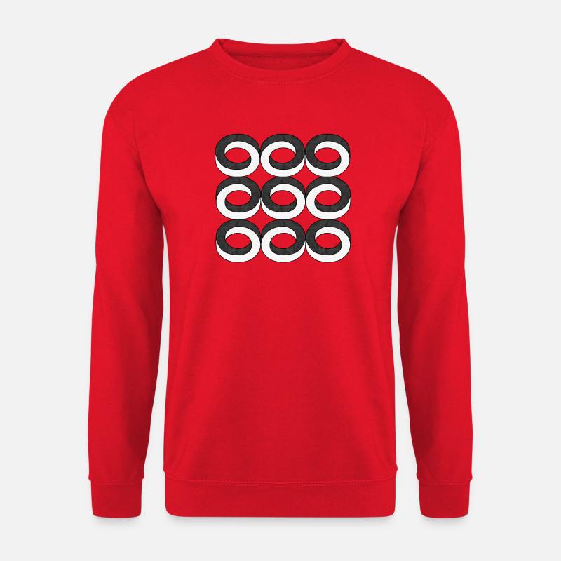 Optische Illusion Kreise Textur - Unisex Pullover - Rot