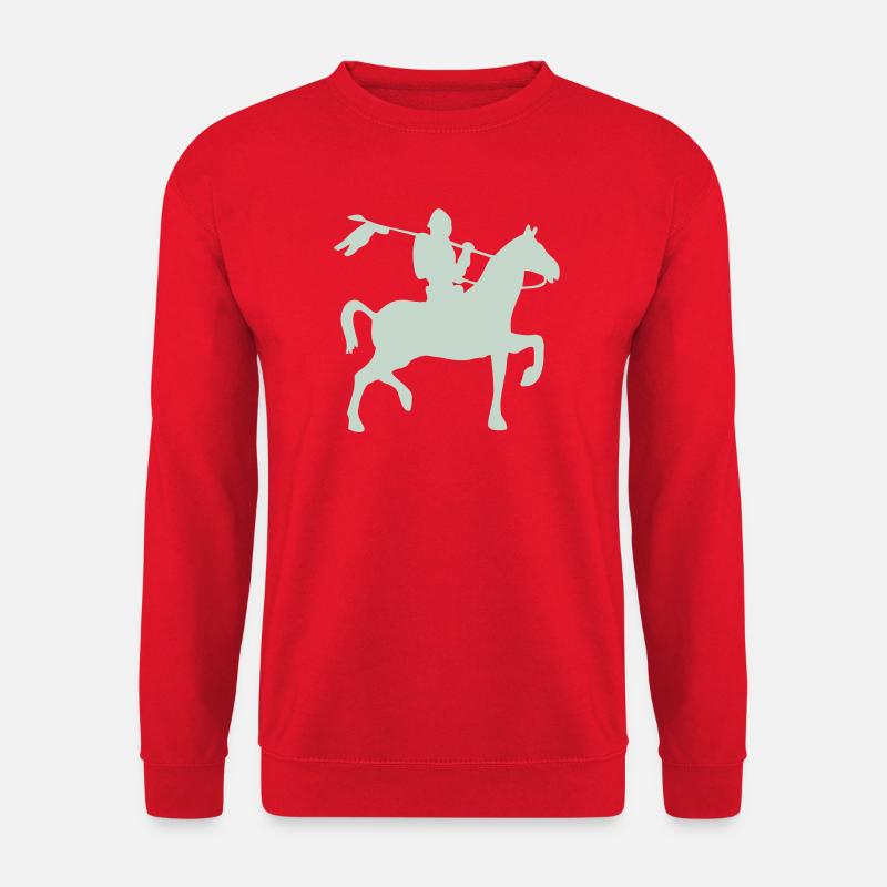 Chevalier guerrier à cheval - Sweat-shirt Unisexe - rouge