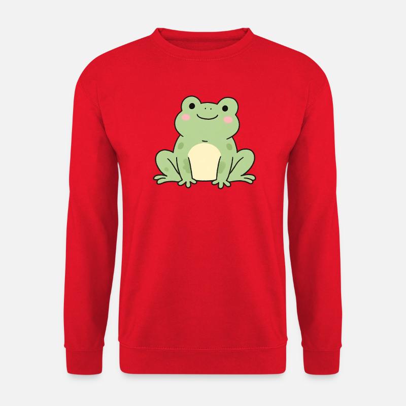 Zarter Frosch-Kawaii Grafik - Unisex Pullover - Rot