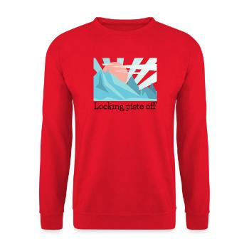 Ich schaue völlig aus dem Gleichgewicht - Unisex Pullover - Rot - Vorne - Alina (178cm) & Michal (187cm)