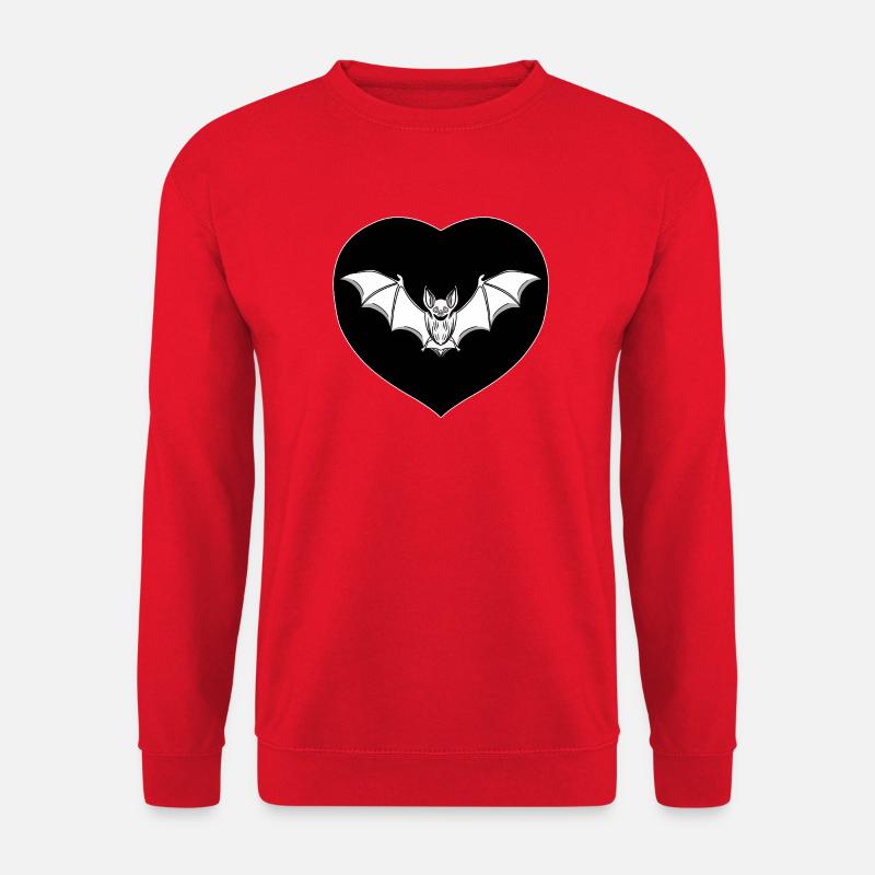 Fledermausherz-Silhouette - Unisex Pullover - Rot