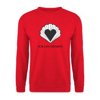 Cœur noir dans une coquille Saint Jacques - Sweat-shirt Unisexe - rouge - Devant - Alina (178cm) & Michal (187cm)