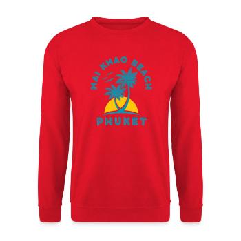 Phuket Mai Khao Beach Palm Sunset - Unisex Sweatshirt - red - Front - Alina (178cm) & Michal (187cm)