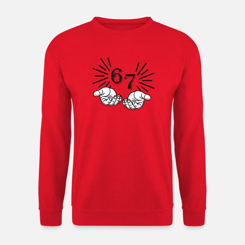 67 Meme Hands, Viral Statement Design - Unisex Sweatshirt - red