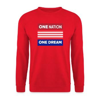 Eine Nation, ein Traum - Unisex Pullover - Rot - Vorne - Alina (178cm) & Michal (187cm)