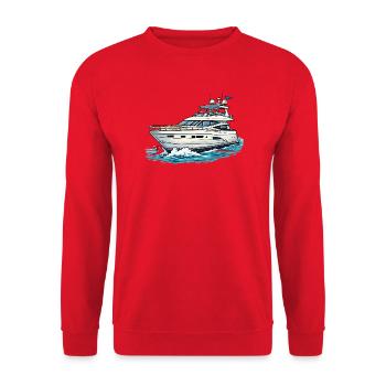 Maritimer Yacht Stil - Unisex Pullover - Rot - Vorne - Alina (178cm) & Michal (187cm)
