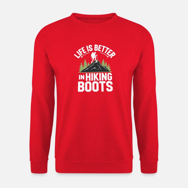 Das Leben ist besser in Wanderschuhen - Unisex Pullover - Rot