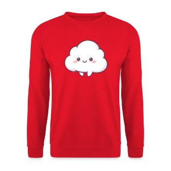 Cuddly Cloud Kawaii Cartoon - Unisex Sweatshirt - red - Front - Alina (178cm) & Michal (187cm)