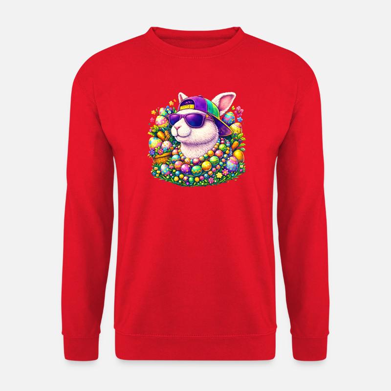 Osterhase Neon Sonnenbrille - Unisex Pullover - Rot