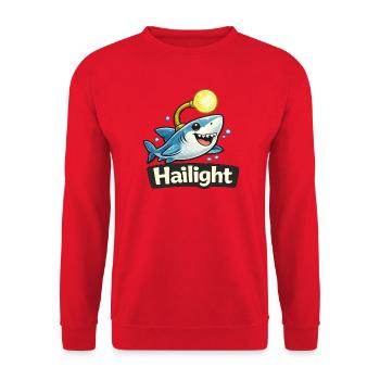 Hai Light / Highlight lustiges Wortwitz Shirt - Unisex Pullover - Rot - Vorne - Alina (178cm) & Michal (187cm)