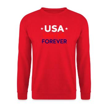 USA United Forever - Unisex Sweatshirt - red - Front - Alina (178cm) & Michal (187cm)