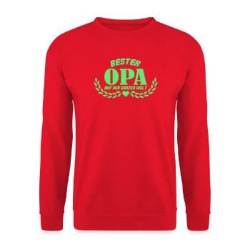 Best grandpa in the whole world - Unisex Sweatshirt - red - Front - Alina (178cm) & Michal (187cm)