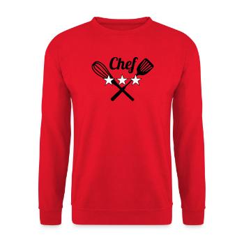 Chef - Kitchen - Cook - Unisex Sweatshirt - red - Front - Alina (178cm) & Michal (187cm)