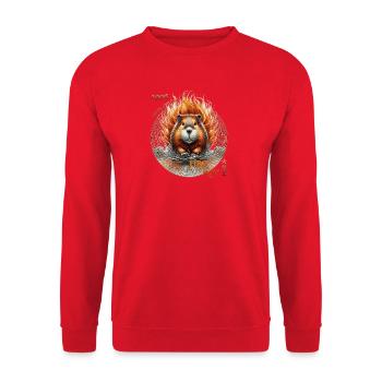 Rat de Feu 1996 – Année du Rat de Feu - Sweat-shirt Unisexe - rouge - Devant - Alina (178cm) & Michal (187cm)