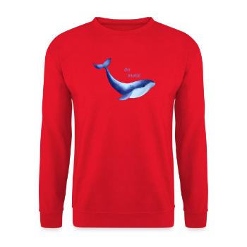 jolie baleine - Sweat-shirt Unisexe - rouge - Devant - Alina (178cm) & Michal (187cm)