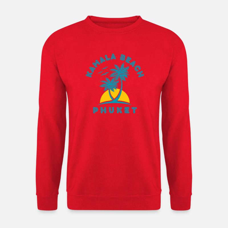 Kamala Beach Phuket Sonnenuntergangspalme - Unisex Pullover - Rot