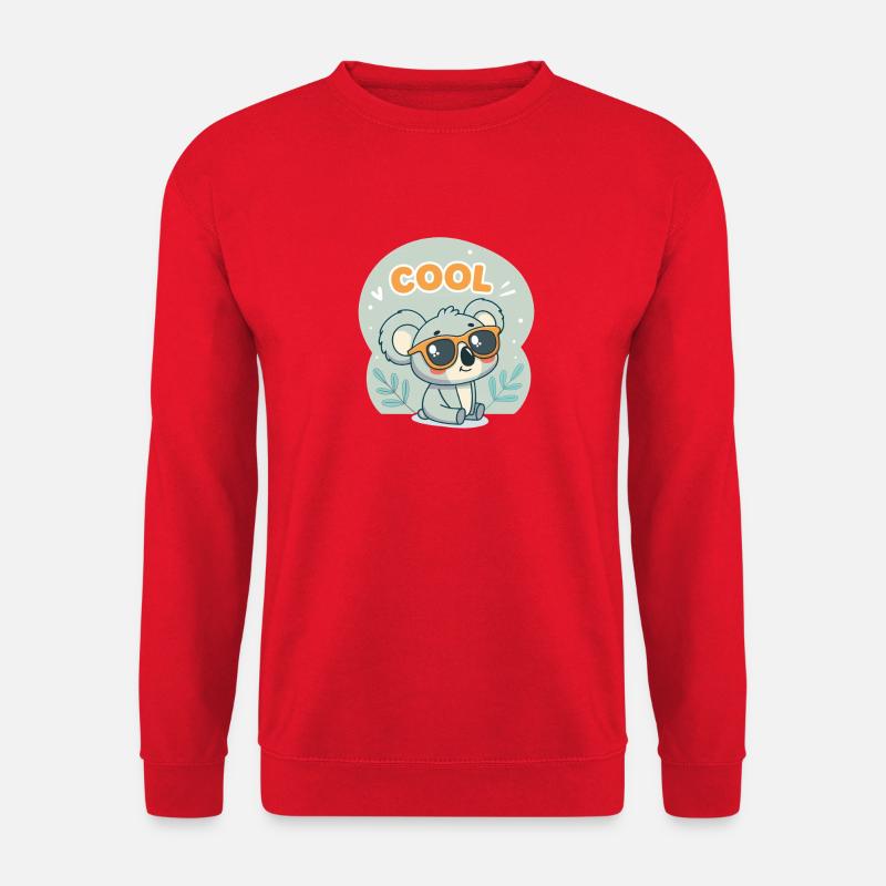 Koala Cool with orange glasses - Unisex Sweatshirt - red