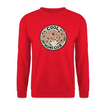 Cool Moms Club Blumenabzeichen - Unisex Pullover - Rot - Vorne - Alina (178cm) & Michal (187cm)