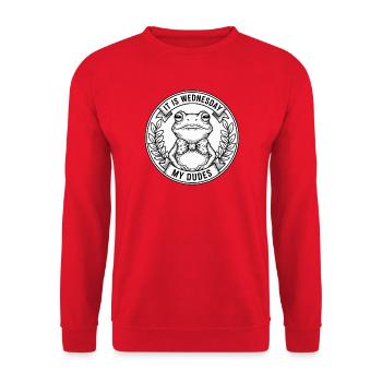 Wednesday Frog Bow Tie Logo - Unisex Sweatshirt - red - Front - Alina (178cm) & Michal (187cm)
