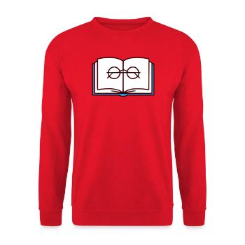 Open Book Glasses School - Unisex Sweatshirt - red - Front - Alina (178cm) & Michal (187cm)