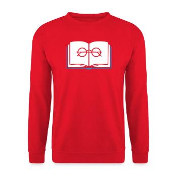Aperçu du livre et des lunettes - Sweat-shirt Unisexe - rouge - Devant - Alina (178cm) & Michal (187cm)