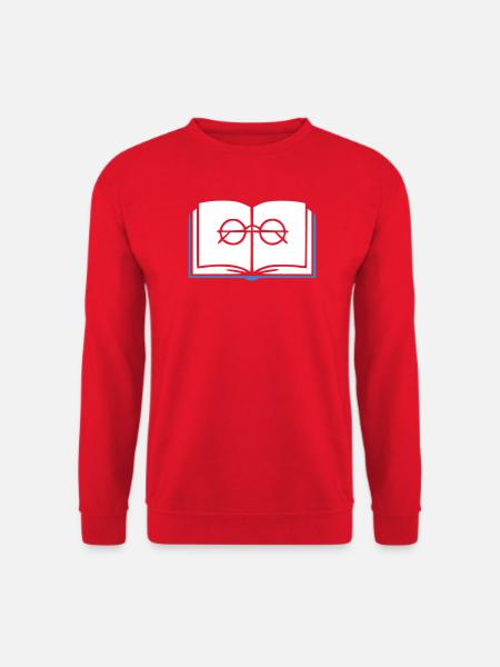 Book and Glasses Outline - Unisex Sweatshirt - red